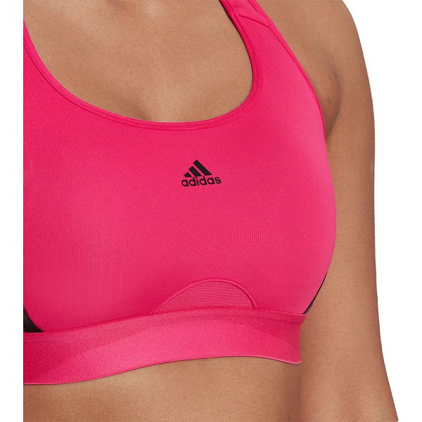 Pink Women's Adidas Power Medium-Support 3 Stripes Sports Bra | 2573048-CU