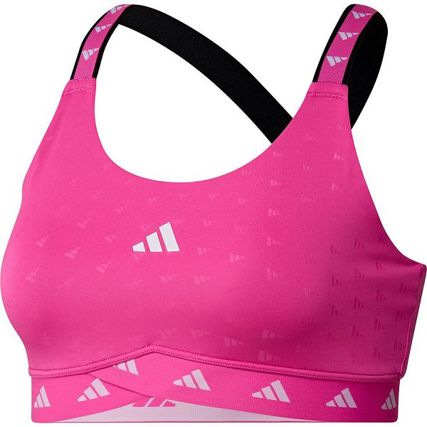 Pink Women\'s Adidas Powerreact Tf Ms Sports Bra | 1307869-PQ