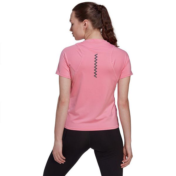 Pink Women's Adidas Run Fast Made With Parley Ocean Plastic Short Sleeve T Shirts | 8429735-IF