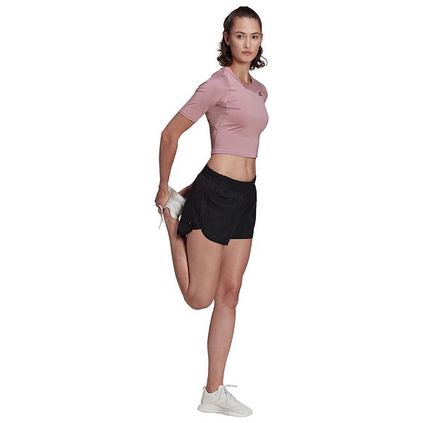 Pink Women's Adidas Run Fast Short Sleeve T Shirts | 3908254-SG