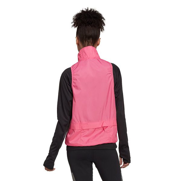 Pink Women's Adidas Run Icon 3 Stripes Running Gilet Vest | 2389601-NA