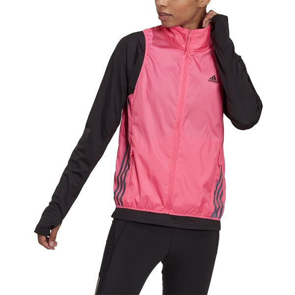 Pink Women\'s Adidas Run Icon 3 Stripes Running Gilet Vest | 2389601-NA