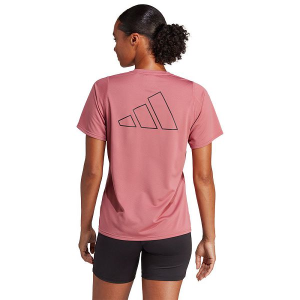 Pink Women's Adidas Run Icons 3B Short Sleeve T Shirts | 4138295-WY