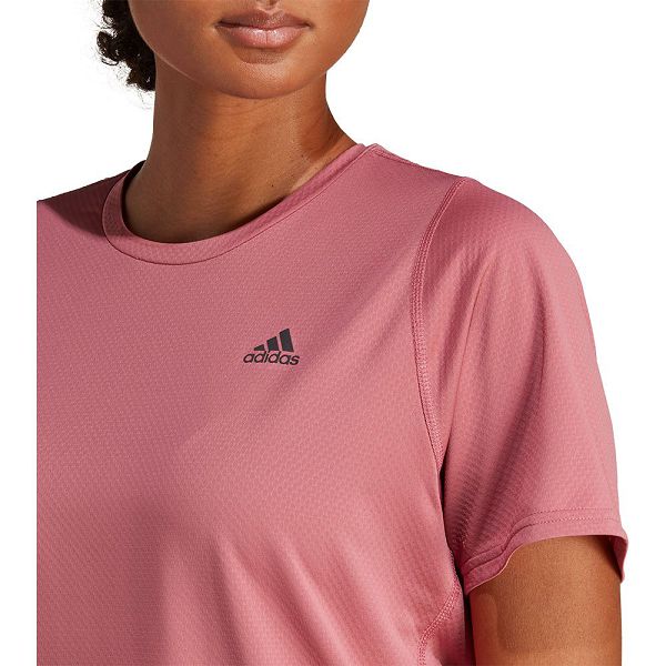 Pink Women's Adidas Run Icons 3B Short Sleeve T Shirts | 4138295-WY