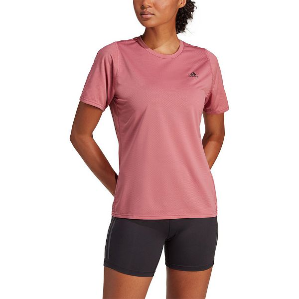 Pink Women\'s Adidas Run Icons 3B Short Sleeve T Shirts | 4138295-WY