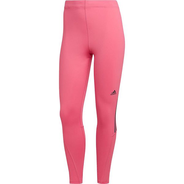 Pink Women's Adidas Run Icons 3 Stripes 7/8s Leggings | 8192076-ZJ