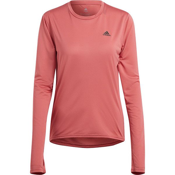 Pink Women's Adidas Run Icons Long Sleeve T Shirts | 5206894-KZ