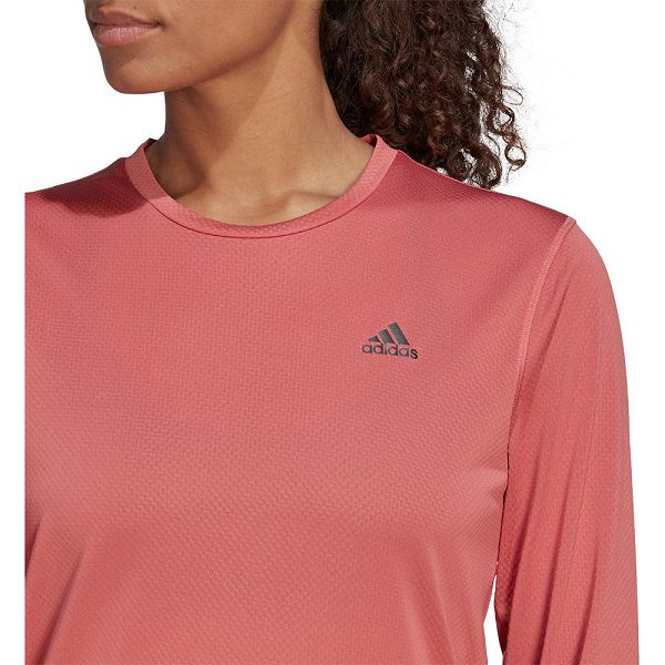 Pink Women's Adidas Run Icons Long Sleeve T Shirts | 5206894-KZ