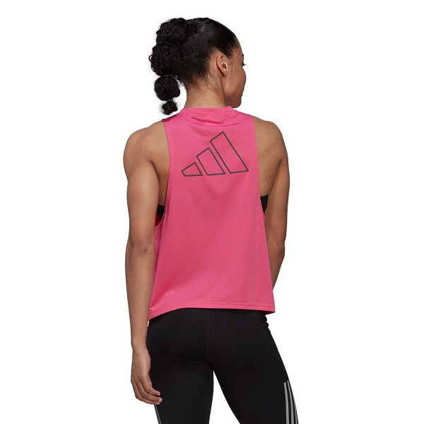 Pink Women's Adidas Run Icons Sleeveless T Shirts | 7294386-QF