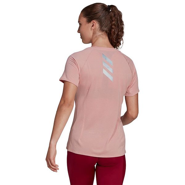 Pink Women's Adidas Runner Short Sleeve T Shirts | 3169852-NP