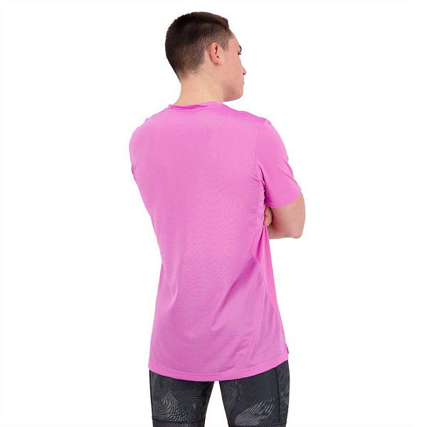 Purple Men's Adidas Own The Run Short Sleeve T Shirts | 1638950-MC