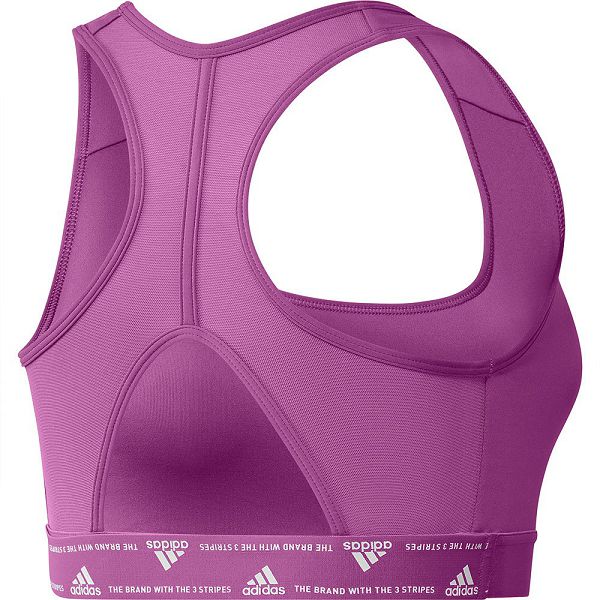 Purple Women's Adidas Power Medium-Support Sports Bra | 3426158-WR