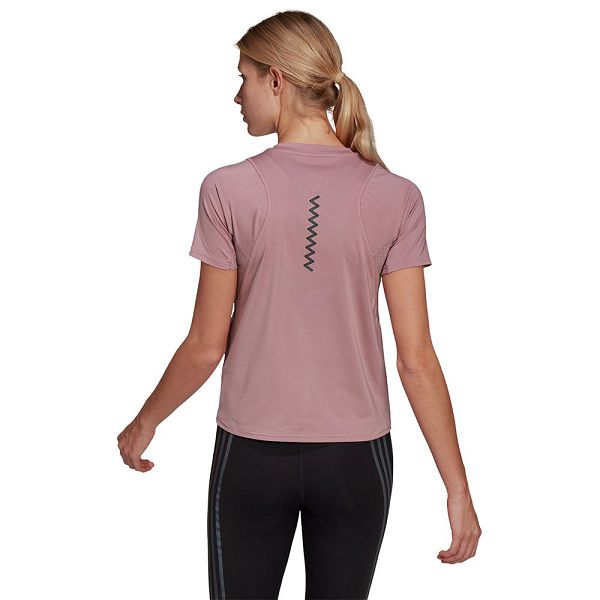 Purple Women's Adidas Run Fast PB Short Sleeve T Shirts | 2567190-HF