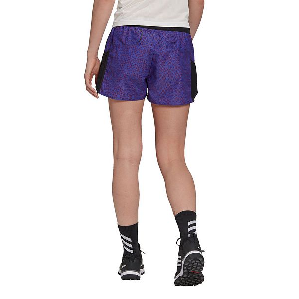 Purple Women's Adidas Terrex Primeblue Trail Graphic Shorts Pants | 9563284-BF