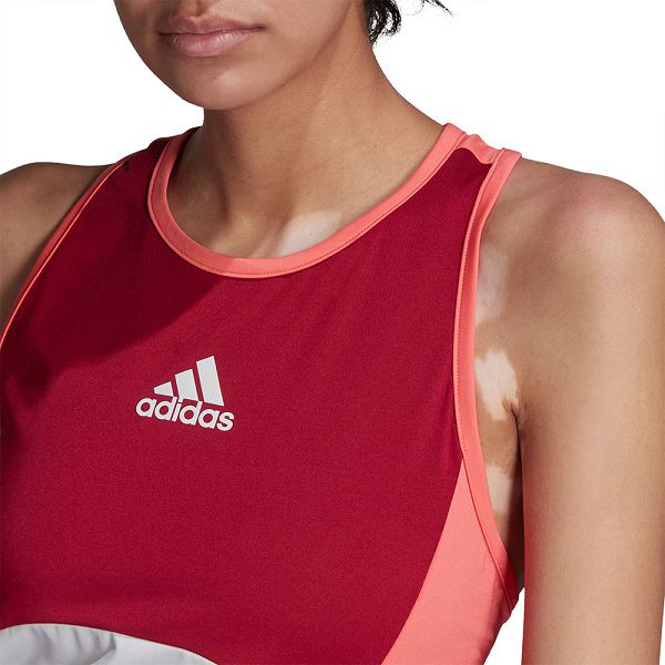 Red/Grey Women's Adidas CB Sleeveless T Shirts | 1584370-HI