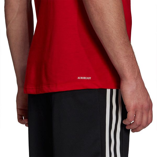 Red Men's Adidas Aeroready Designed 2 Move Sport Short Sleeve T Shirts | 3149680-IW