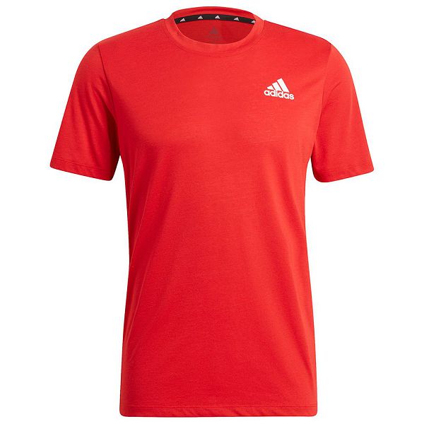 Red Men\'s Adidas Aeroready Designed 2 Move Sport Short Sleeve T Shirts | 3149680-IW