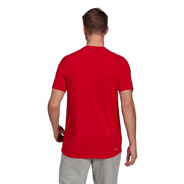 Red Men's Adidas Aeroready Designed 2 Move FeelReady Sport Short Sleeve T Shirts | 6048129-LF