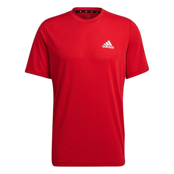 Red Men's Adidas Aeroready Designed 2 Move FeelReady Sport Short Sleeve T Shirts | 6048129-LF