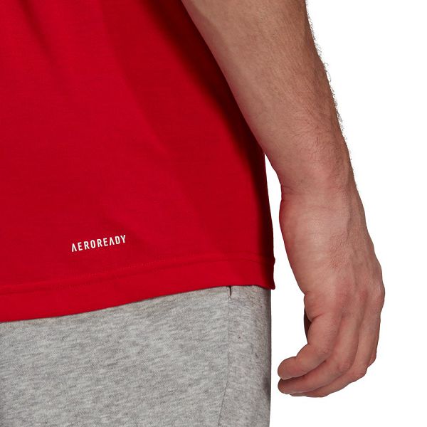 Red Men's Adidas Aeroready Designed 2 Move FeelReady Sport Short Sleeve T Shirts | 6048129-LF