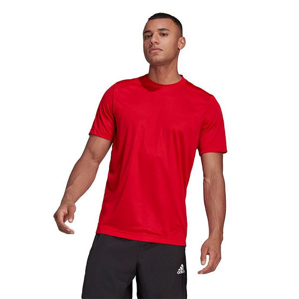 Red Men\'s Adidas Aeroready Designed To Move Sport Short Sleeve T Shirts | 9204516-FW