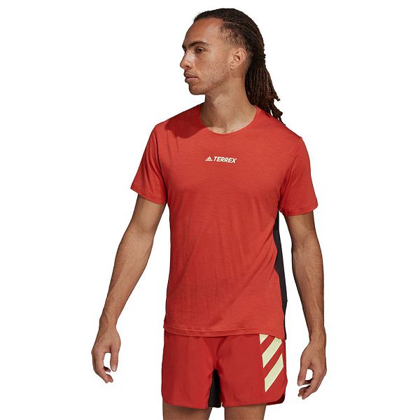 Red Men's Adidas Agr Pro WI Short Sleeve T Shirts | 8429635-WK