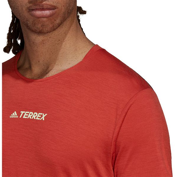 Red Men's Adidas Agr Pro WI Short Sleeve T Shirts | 8429635-WK