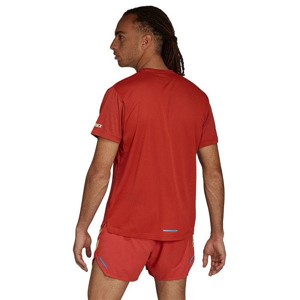 Red Men's Adidas Agravic Short Sleeve T Shirts | 7418502-TX