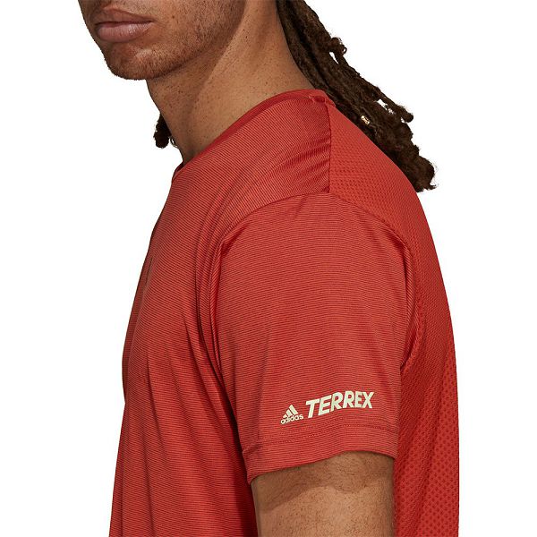 Red Men's Adidas Agravic Short Sleeve T Shirts | 7418502-TX