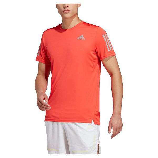 Red Men's Adidas Own The Run Short Sleeve T Shirts | 7902853-VW