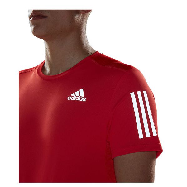 Red Men's Adidas Own The Run Short Sleeve T Shirts | 7902853-VW