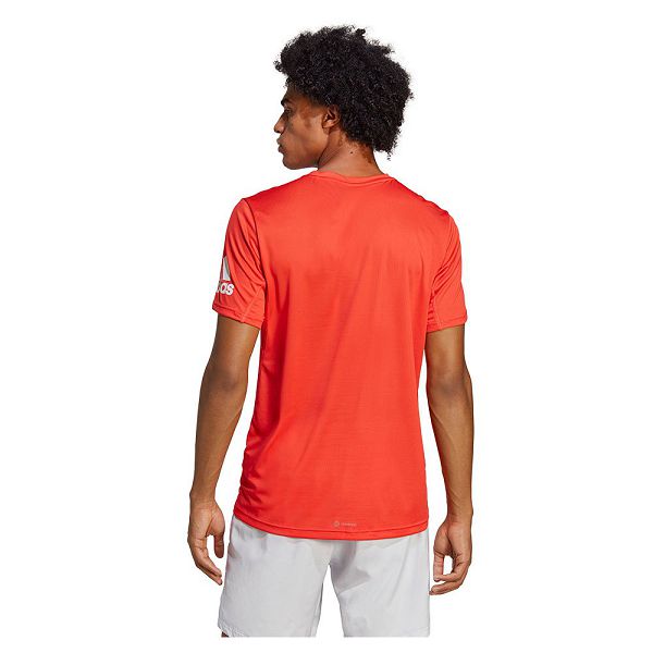 Red Men's Adidas Run It Short Sleeve T Shirts | 0429513-TY