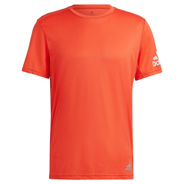 Red Men's Adidas Run It Short Sleeve T Shirts | 0429513-TY