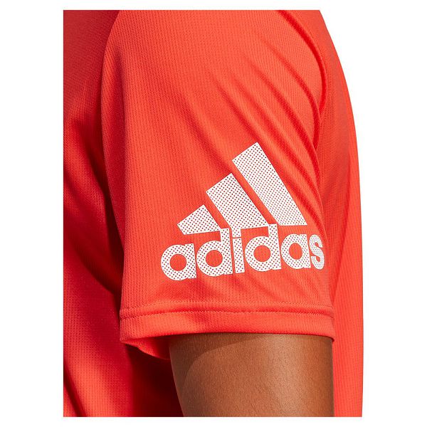 Red Men's Adidas Run It Short Sleeve T Shirts | 0429513-TY