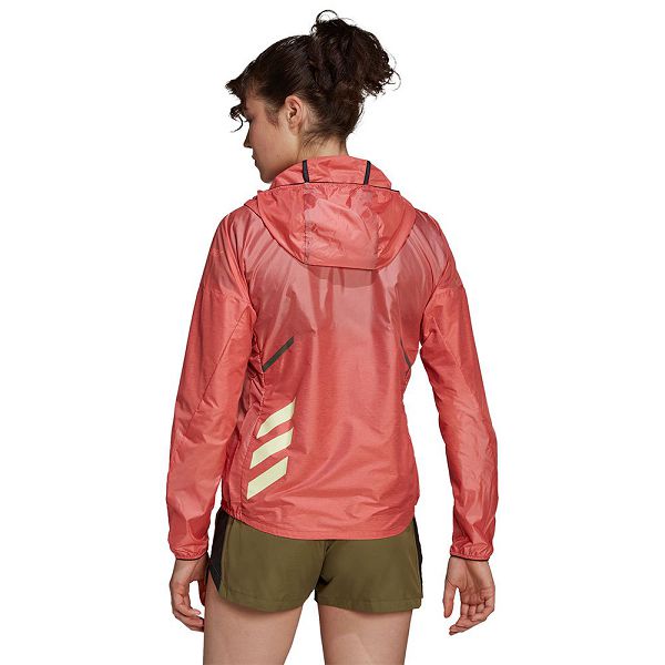 Red Women's Adidas AGR Windbreaker Jackets | 1732950-KX