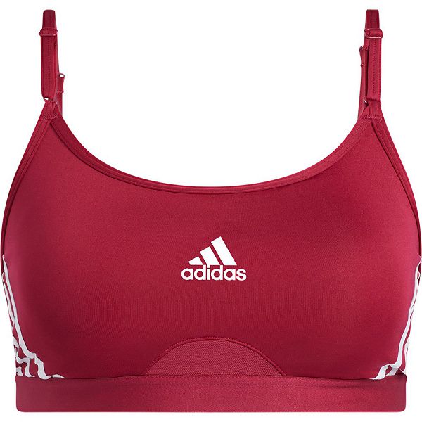 Red Women's Adidas Aero 3 Stripes Sports Bra | 9758234-KB