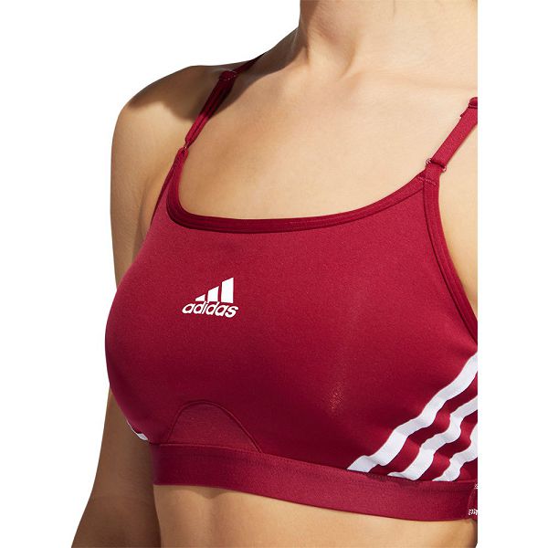 Red Women's Adidas Aero 3 Stripes Sports Bra | 9758234-KB