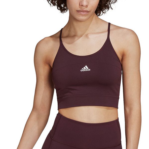 Red Women\'s Adidas Aeroknit Seamless Crop Top Sports Bra | 5648712-VK