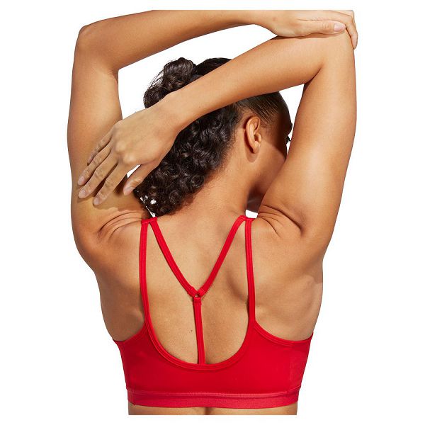 Red Women's Adidas Cess STO MS Sports Bra | 4725691-XM