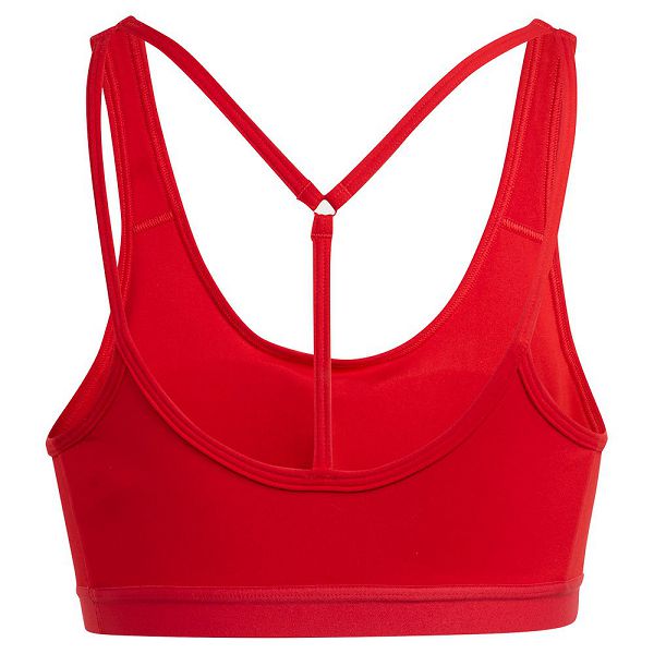 Red Women's Adidas Cess STO MS Sports Bra | 4725691-XM