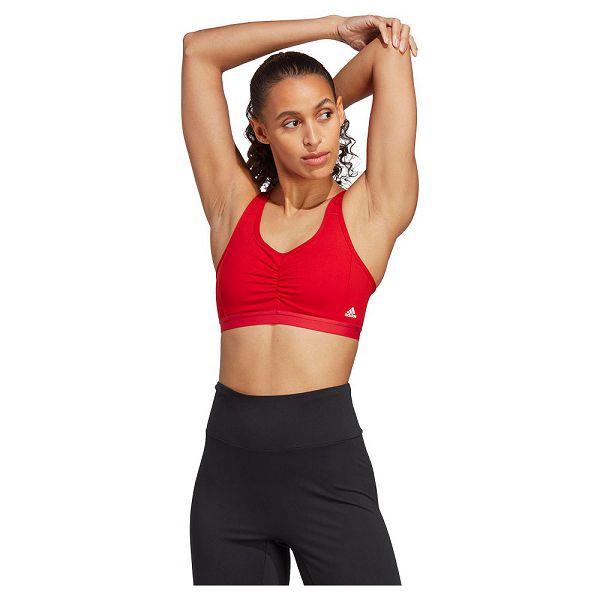 Red Women's Adidas Cess STO MS Sports Bra | 4725691-XM