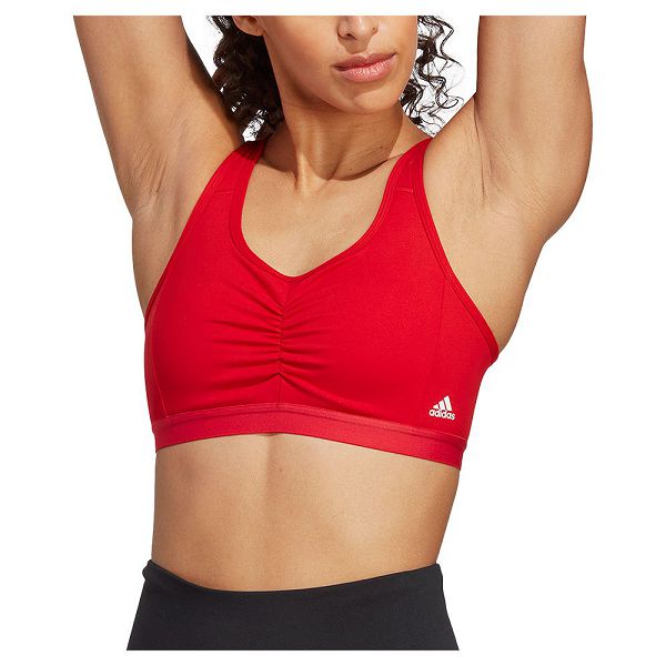 Red Women\'s Adidas Cess STO MS Sports Bra | 4725691-XM