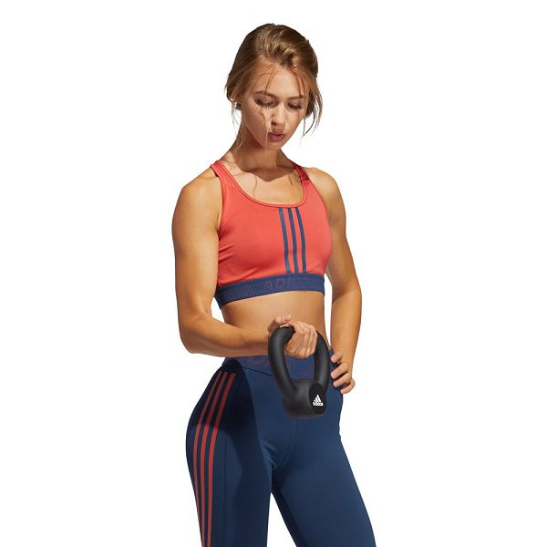 Red Women's Adidas Dont Rest 3 Stripes Sports Bra | 2681039-PL