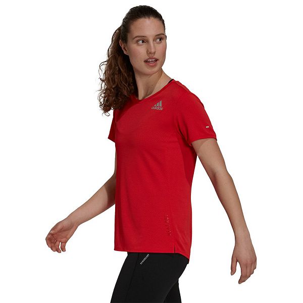 Red Women's Adidas Heat RDY Short Sleeve T Shirts | 7519863-TH