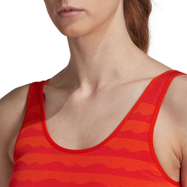 Red Women's Adidas Marimekko Aeroknit Sports Bra | 5369847-YM