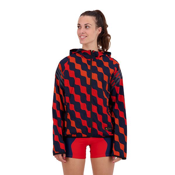 Red Women\'s Adidas Marimekko Run Icons 3 Stripes Breaker Jackets | 9021867-RM