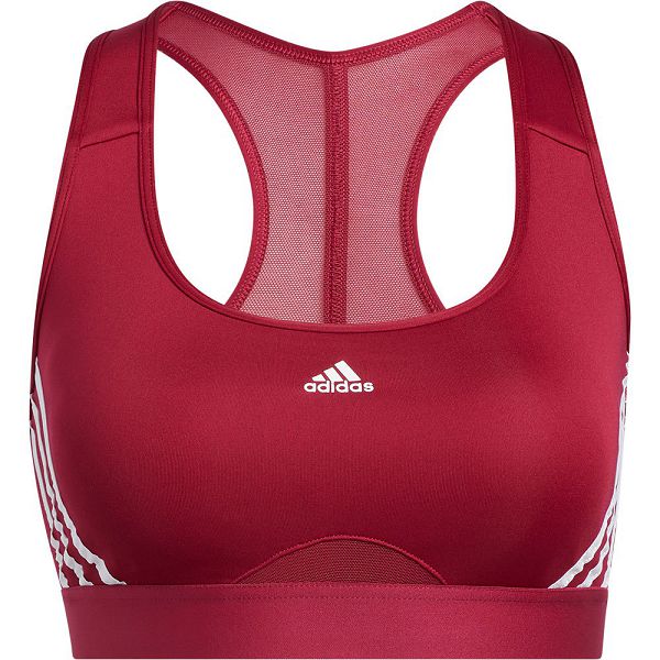 Red Women's Adidas Power MS 3 Stripes Sports Bra | 4392610-NT