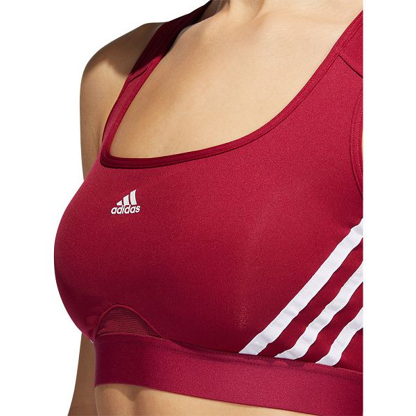 Red Women's Adidas Power MS 3 Stripes Sports Bra | 4392610-NT