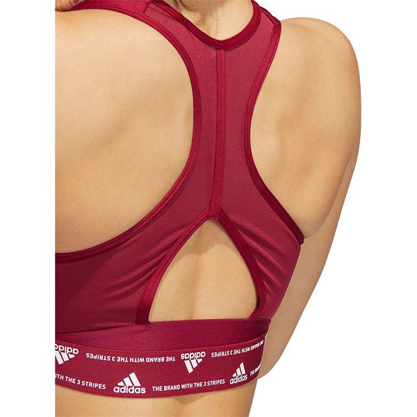 Red Women's Adidas Power MS 3 Stripes Sports Bra | 4392610-NT