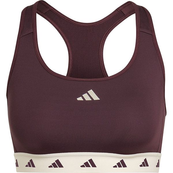 Red Women's Adidas Power Medium-Support Techfit Sports Bra | 3690457-FR